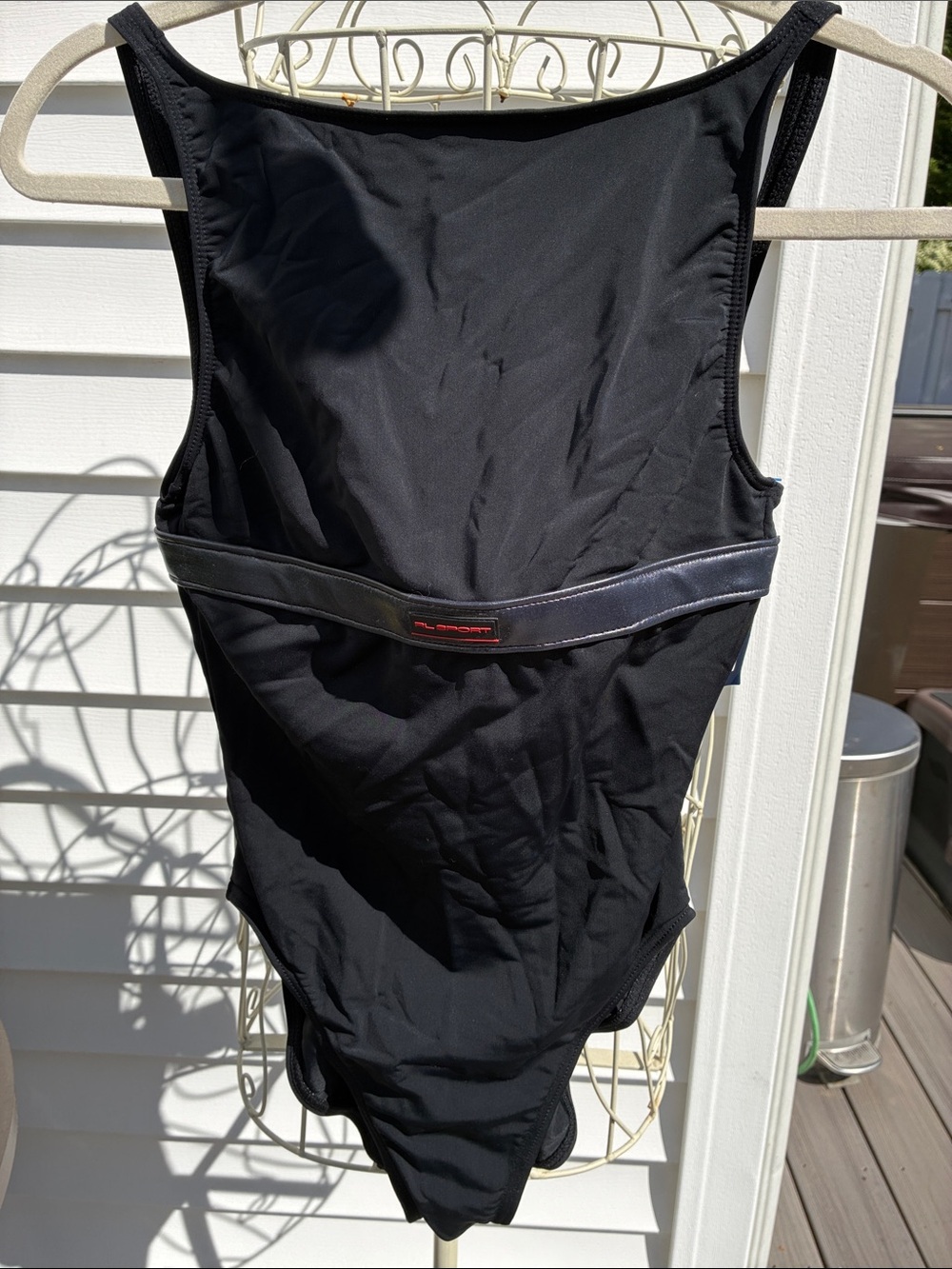 Black One-Piece Swimsuit with Back Waist Band